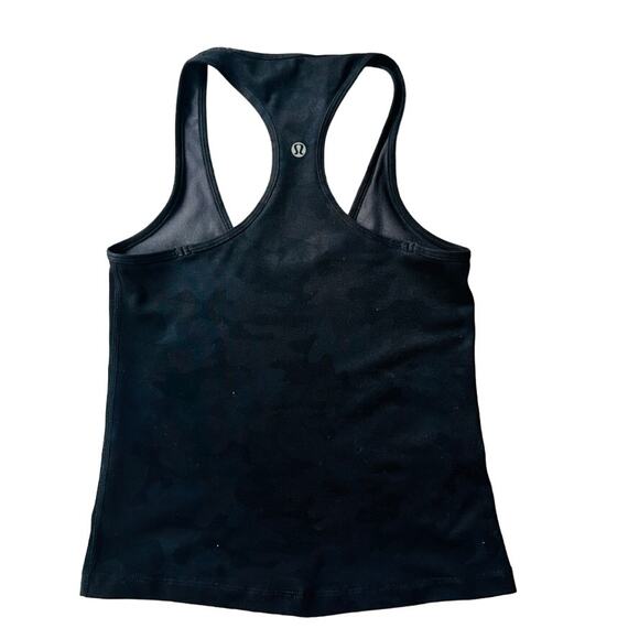 Lululemon Cool Racerback Savasana Camo *Cropped Size 4 Black Camo Multi Original - Picture 4 of 5